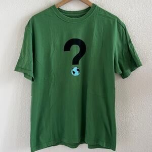Patagonia Green 100% Organic Cotton Earth Question Mark Tee T-Shirt Large
